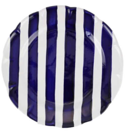 Amalfitana Cobalt Blue Stripe Dinner Plates