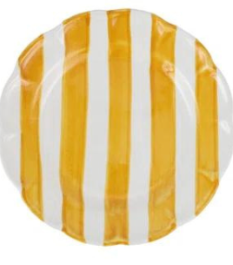 Amalfitana Yellow Striped Salad Plate