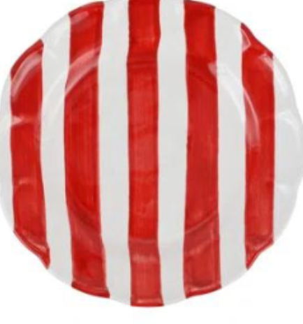 Amalfitana Red Striped Salad Plate