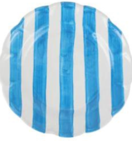 Amalfitana Aqua Striped Salad Plate