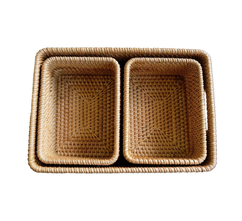 Woven Rattan Decorative Basket Set