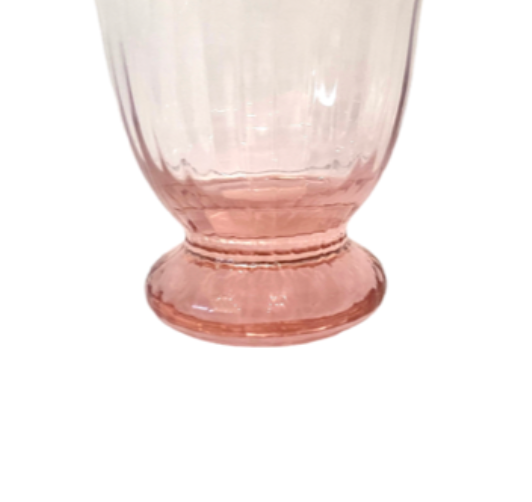 Vintage Pale Pink Crystal French Fluted Glass