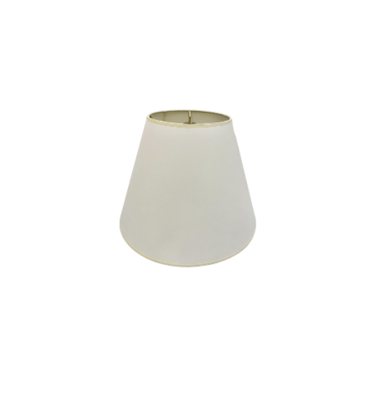 White Paper Lampshades with Beige Trim