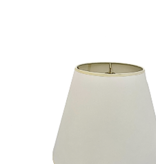 White Paper Lampshades with Beige Trim