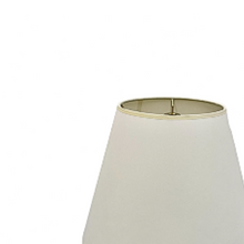 White Paper Lampshades with Beige Trim