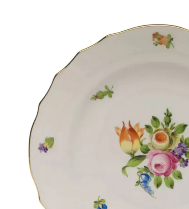 Vintage Herend Still Life Flowers Salad Plate