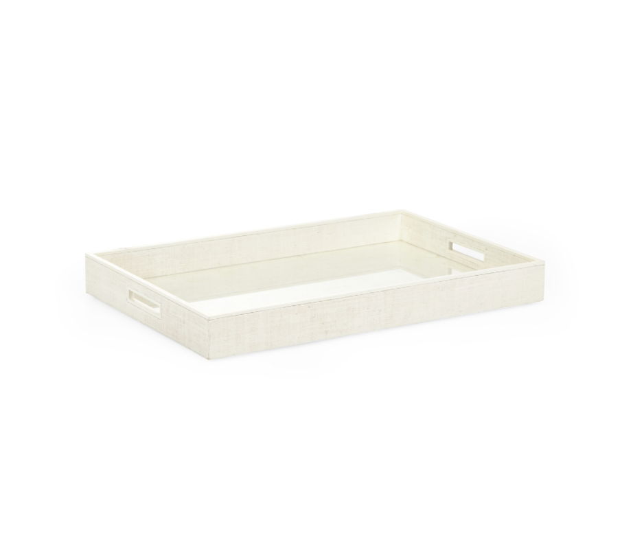 White Raffia Tray