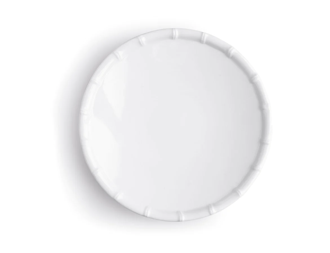 White Bamboo Non-Breakable Salad Plate