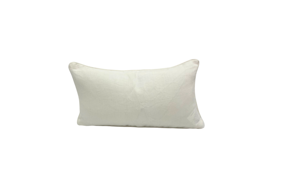 Danielle Rollins Home White Herringbone Linen Lumbar Pillow