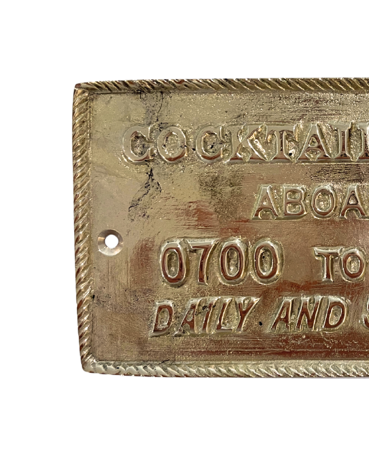 Golden Cocktail Hour Plaque