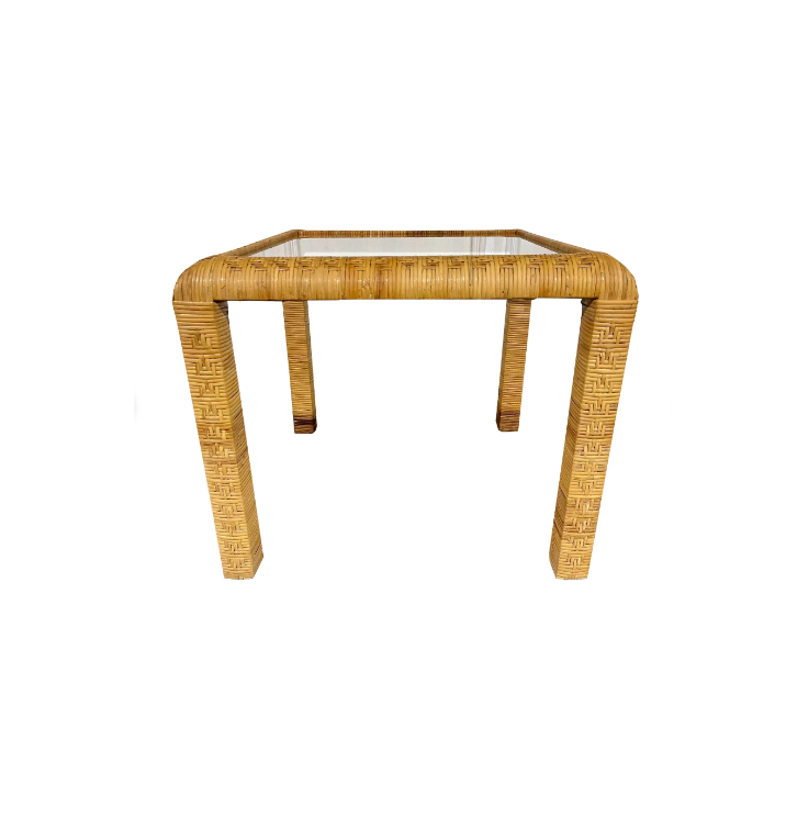 Vintage Rattan Side Table