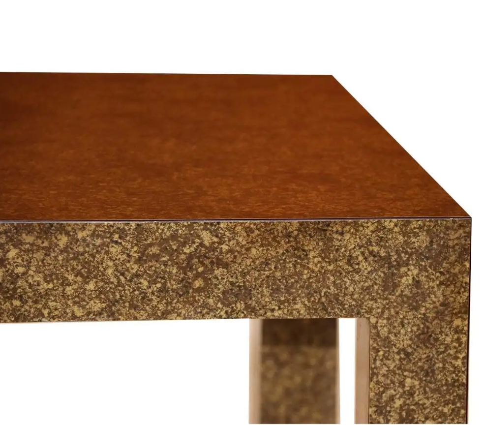 Midcentury Faux Tortoiseshell Parsons Accent Table