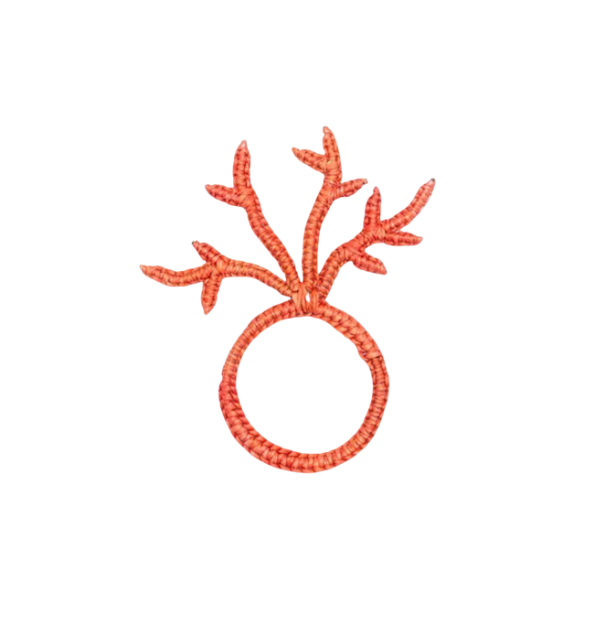 Handmade Coral Napkin Ring, Set of 4