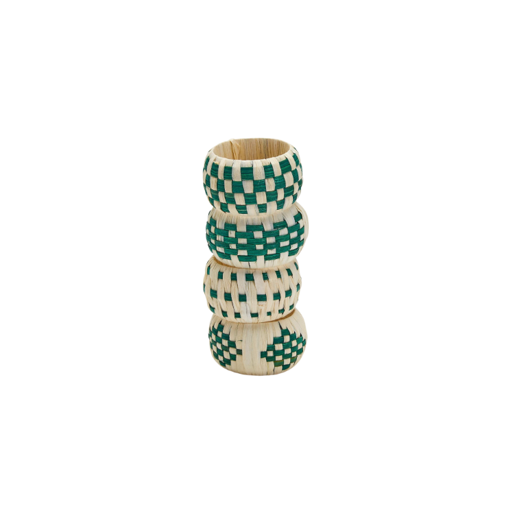 Woven Garden Napkin Ring, Set of 4