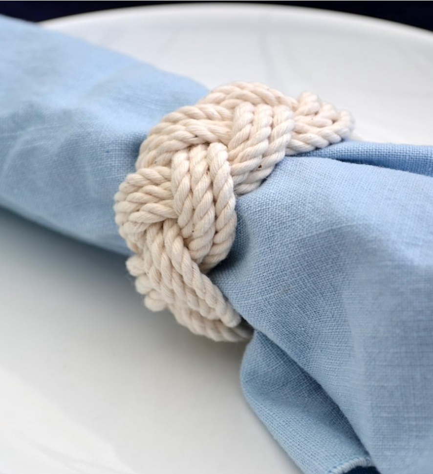 White Nautical Napkin Rings, Set of 4