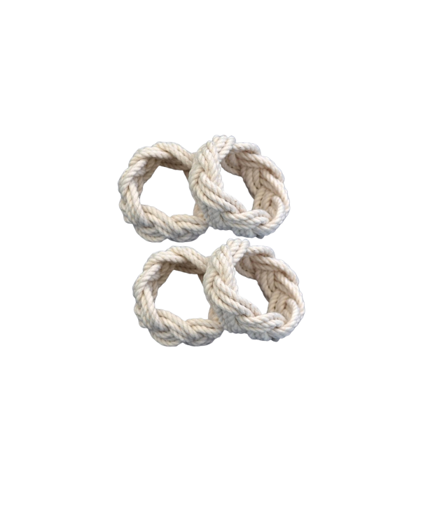 White Nautical Napkin Rings, Set of 4