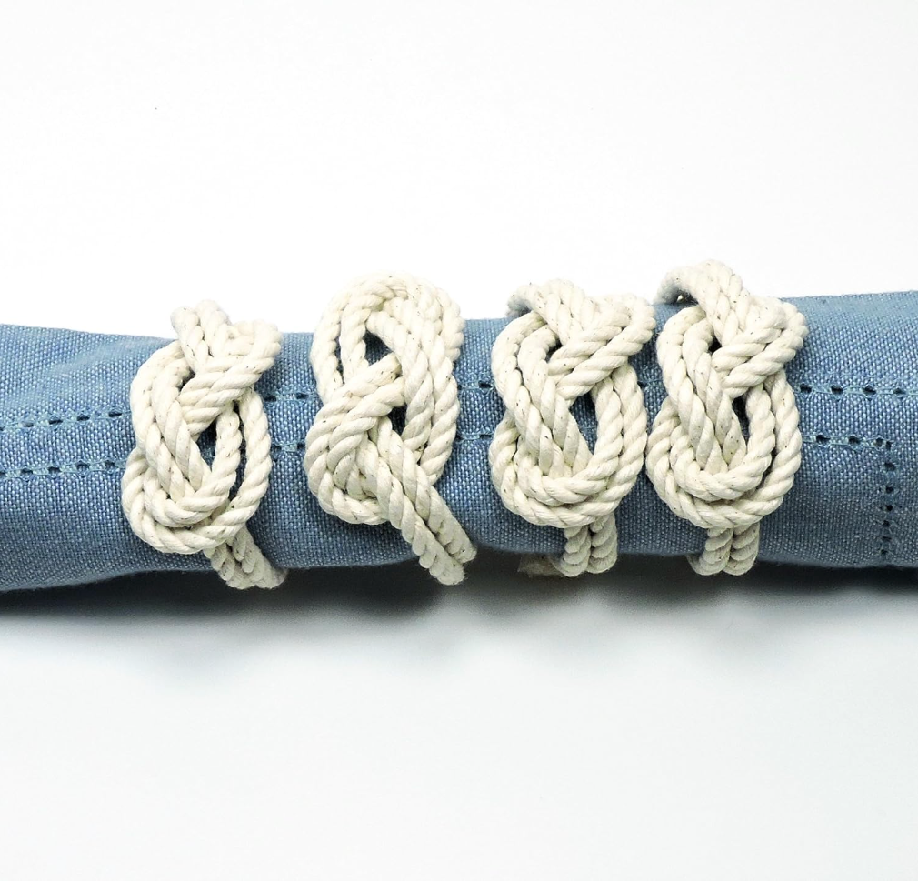 Figure Eight Knot Napkin Rings, Set of 4