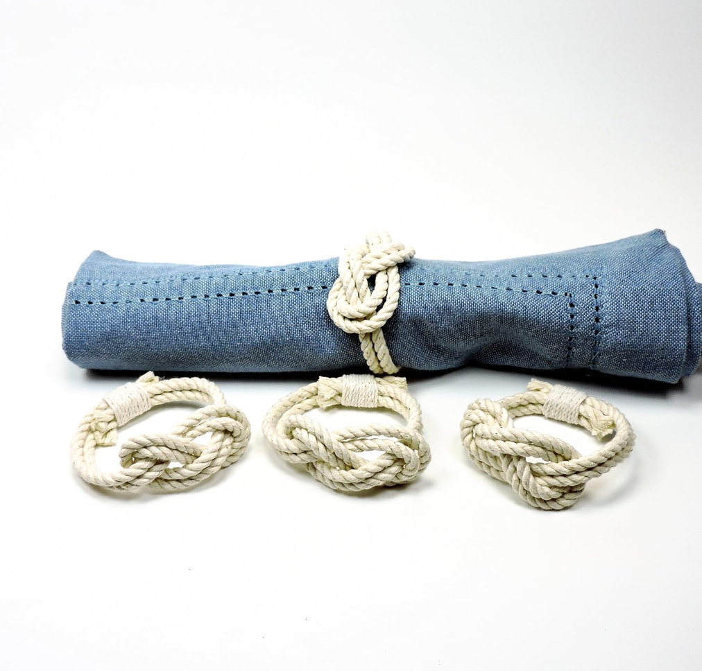 Figure Eight Knot Napkin Rings, Set of 4