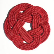 Small Cotton Red Rope Trivet, Set of 2