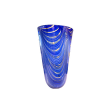 Rare Vintage Draping Blue Vase by Romano Dona Murano