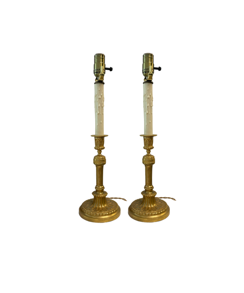 A Pair, 18k Gold Lamps