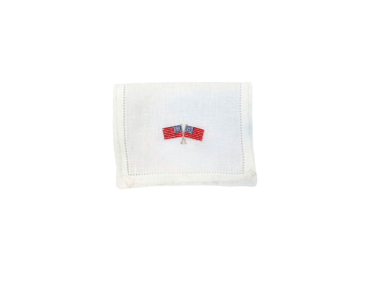 American Flag Cocktail Napkins, Set of Four