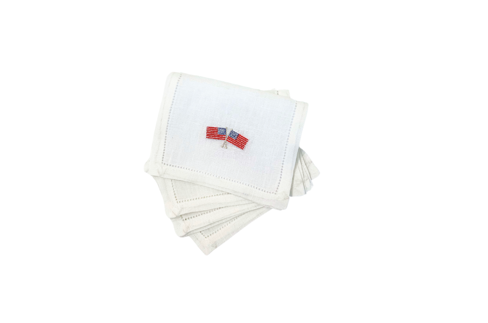 American Flag Cocktail Napkins, Set of Four