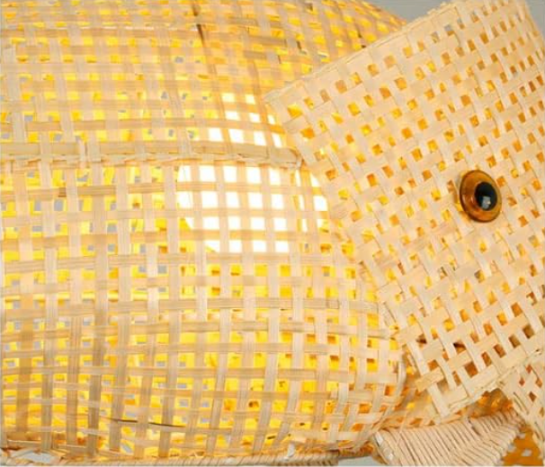 Bamboo Rattan Weave Fish Pendant Light