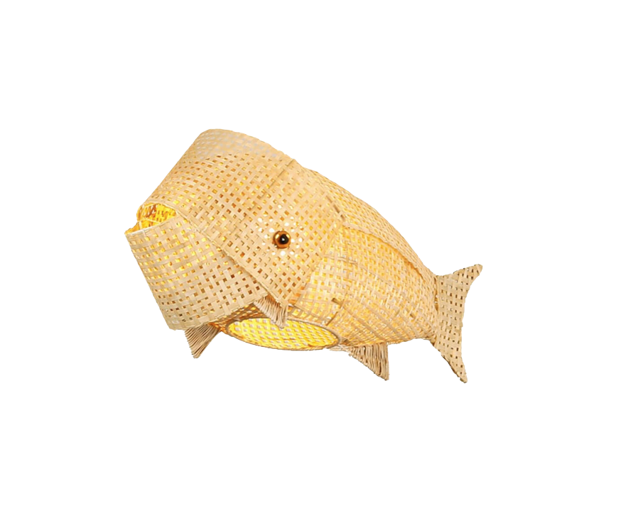 Bamboo Rattan Weave Fish Pendant Light