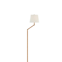 Rattan and Brass Floor Lamp