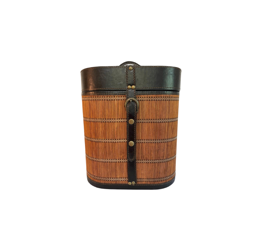 Vintage Reed Bamboo Wine Carrier