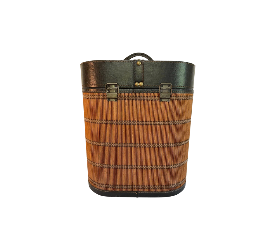 Vintage Reed Bamboo Wine Carrier