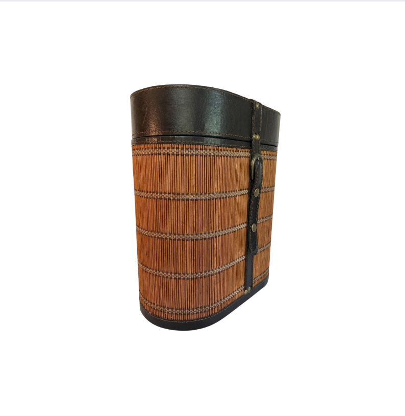 Vintage Reed Bamboo Wine Carrier