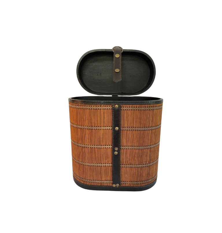 Vintage Reed Bamboo Wine Carrier