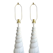 White Shell Lamps, A Pair