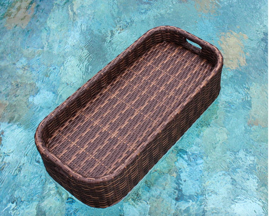 Brown Floating Rectangular Tray