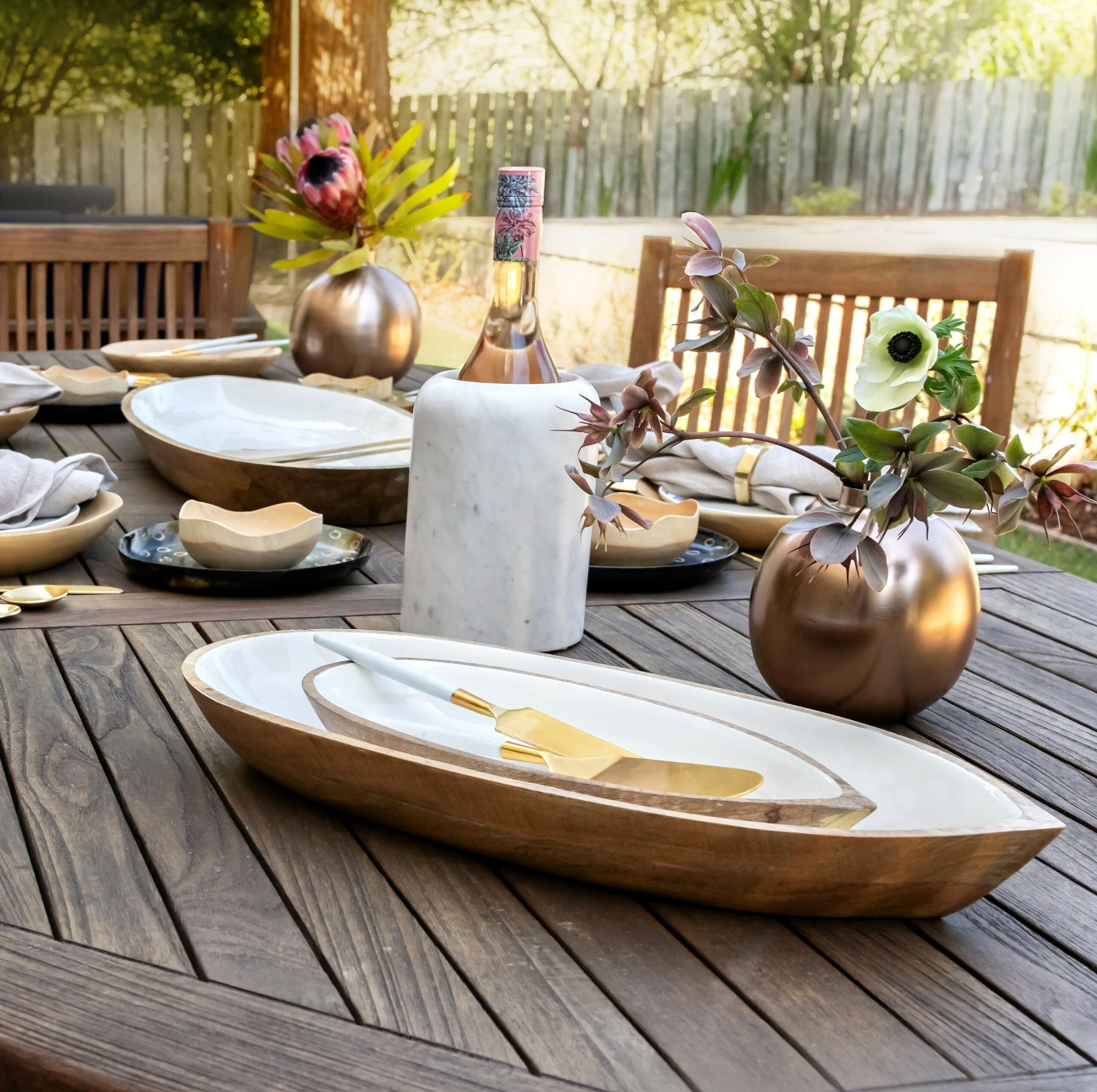 Medium Boat Shaped Mango Wood Serving Dish