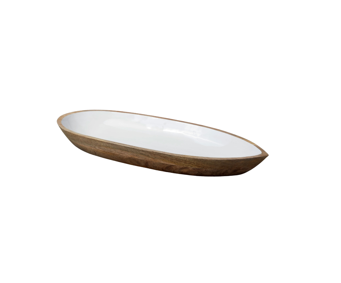 Medium Boat Shaped Mango Wood Serving Dish