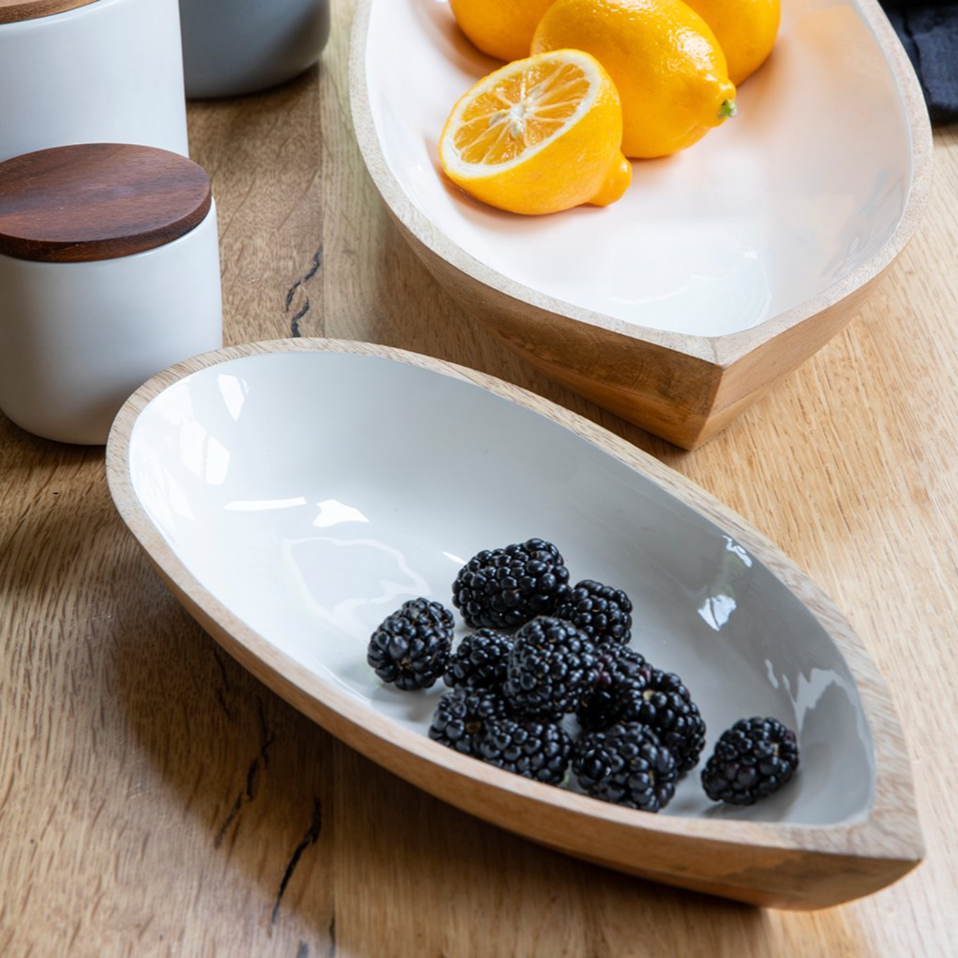 Individual Boat Shaped Mango Wood Dish