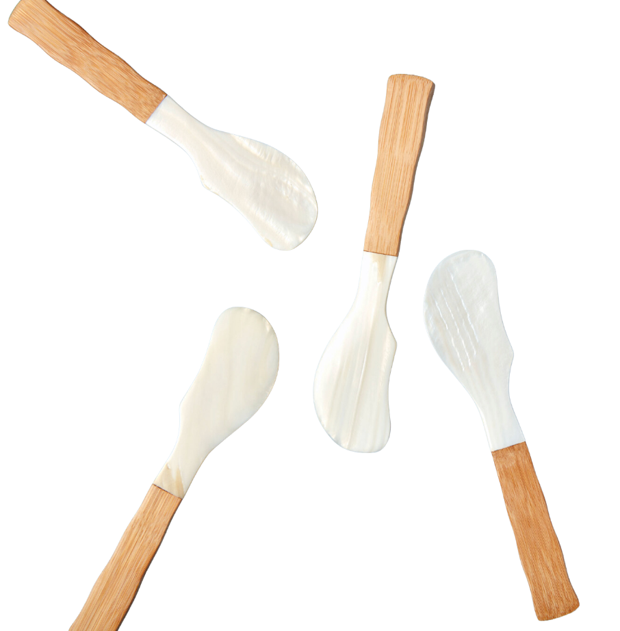 Seashell and Bamboo Spreaders, Set of 4