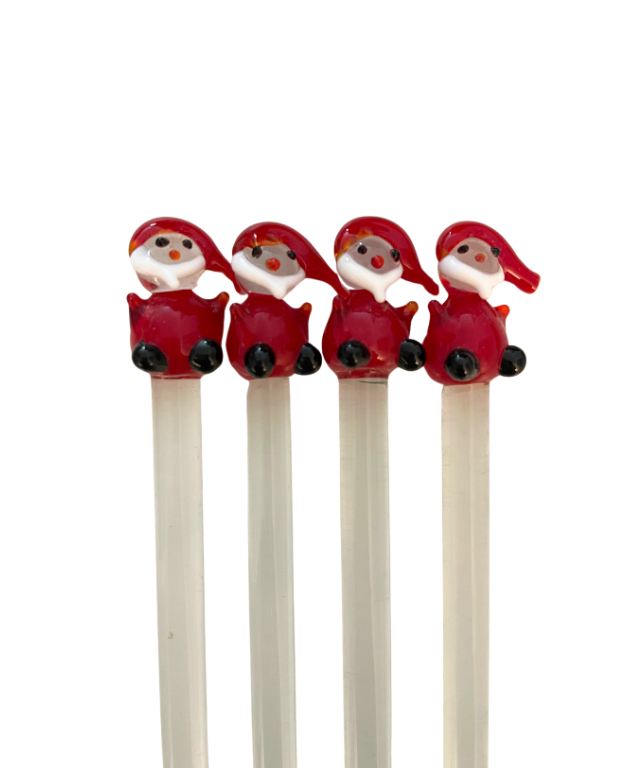 Santa Swizzle Sticks, Set of 4