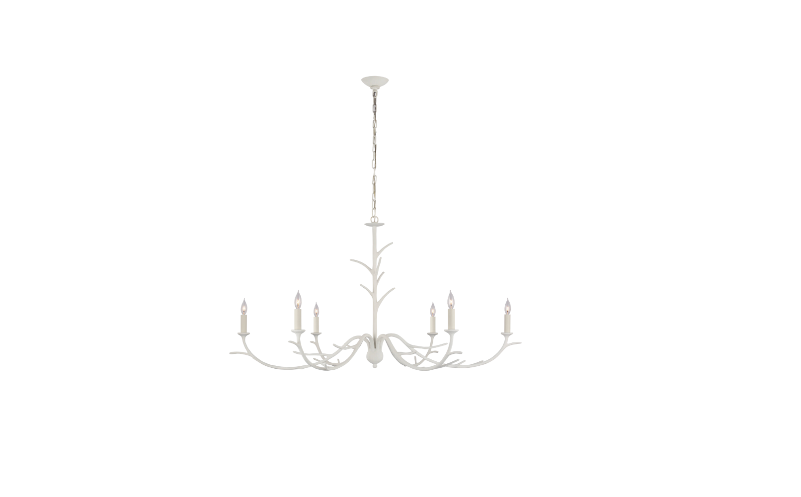 Large White Pronged Chandelier