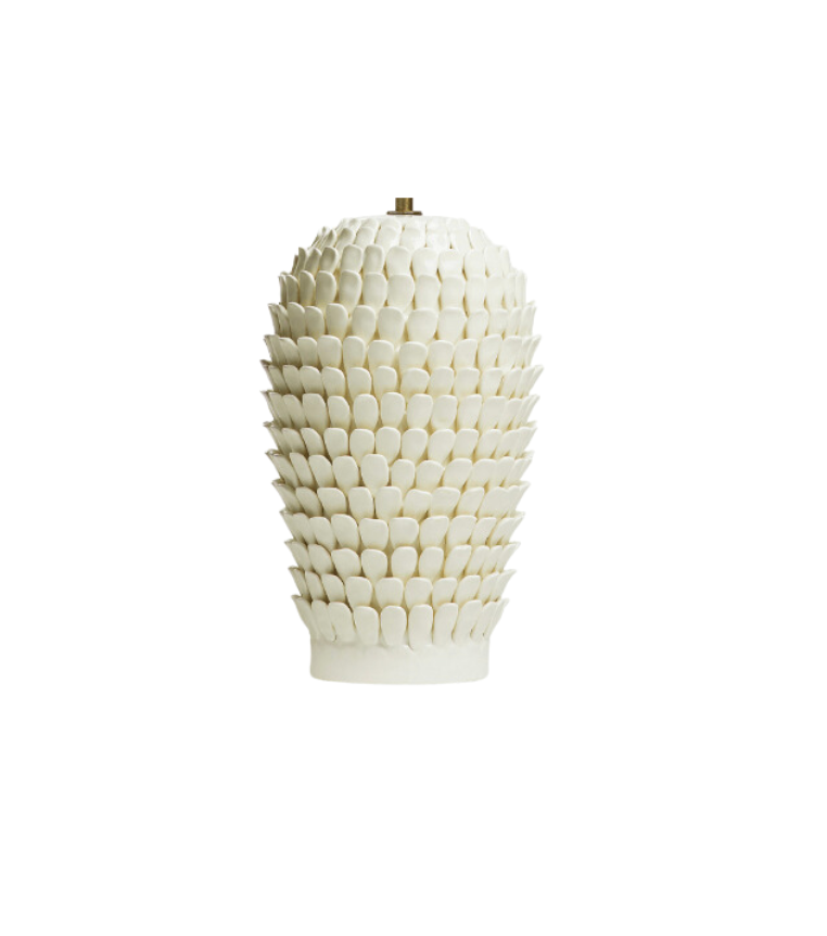 Large White Artichoke Table Lamp