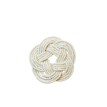 White Nautical Knot Coasters, Set of 4