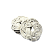 White Nautical Knot Coasters, Set of 4