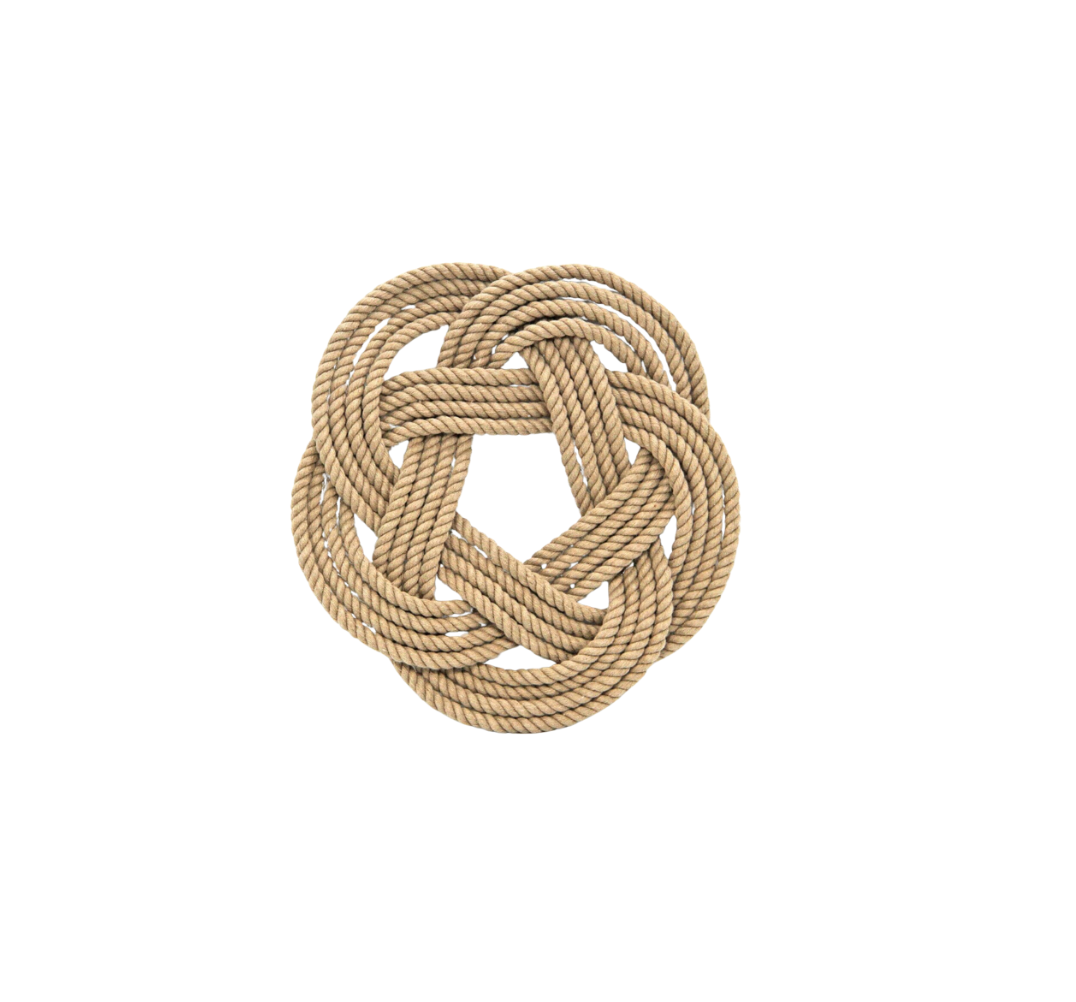 Small Cotton Tan Rope Trivet, Set of 2