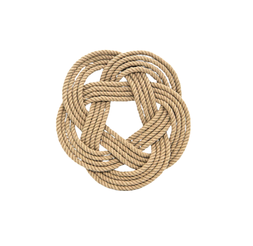 Small Cotton Tan Rope Trivet, Set of 2