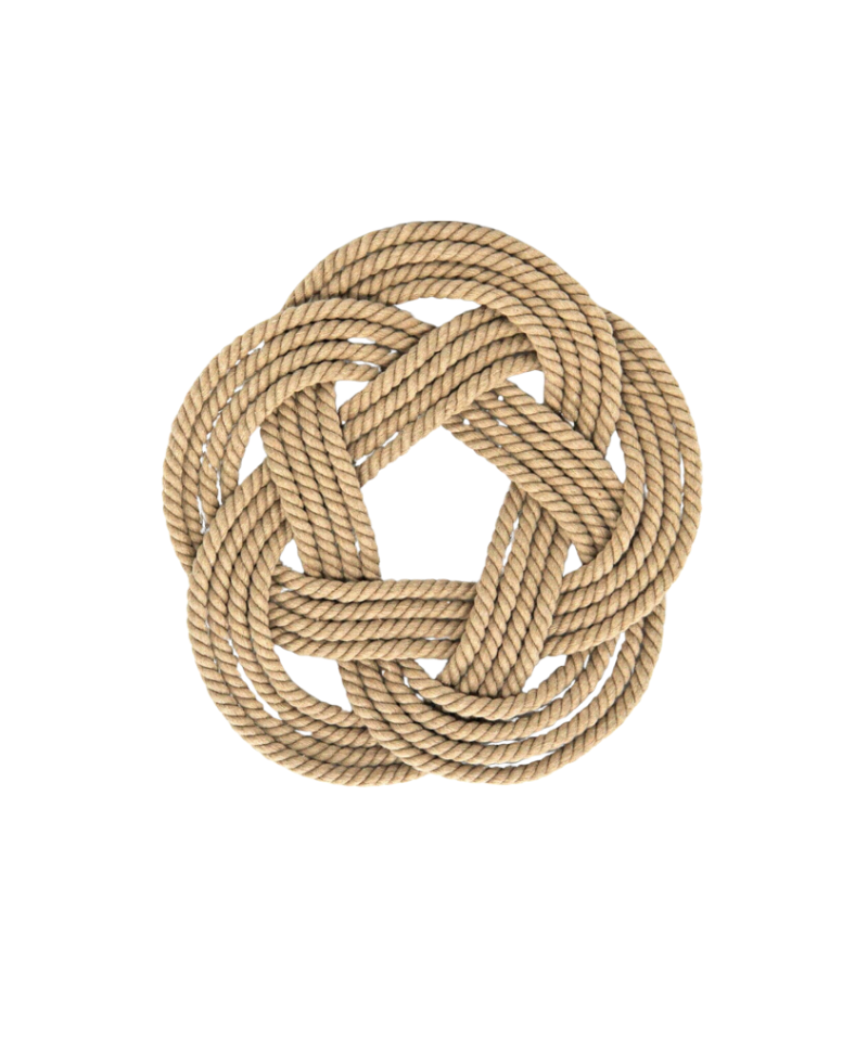 Small Cotton Tan Rope Trivet, Set of 2