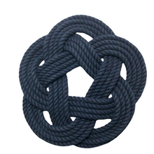 Large Cotton Navy Rope Trivet, Set of 2