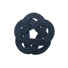 Large Cotton Navy Rope Trivet, Set of 2